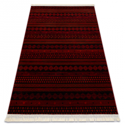 Килим ORIENT 5132 бордовий / чорний східний з бахромою