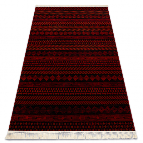 ORIENT 5132 teppe burgunder / svart Orientalsk, med frynser