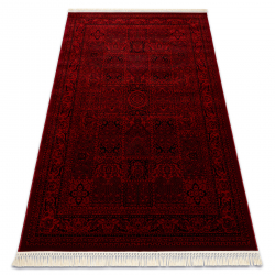 Tapete ORIENT 5365 bordeaux / preto Moldura, oriental, com franjas