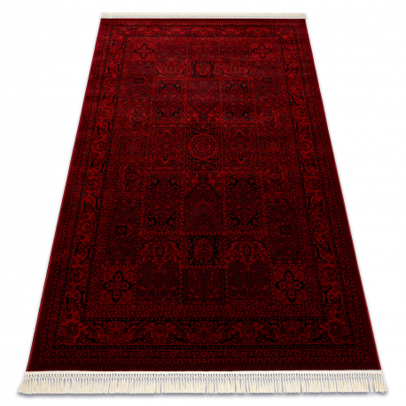Dywan ORIENT 5365 bordo / czarny Ramka, orientalny, z frędzlami 