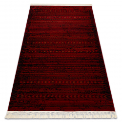 Dywan ORIENT 5820 bordo / czarny Orientalny, pasy z frędzlami 