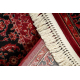 ORIENT Y307 Teppich burgund / schwarz Rahmen, klassisch, Ornament, mit Fransen