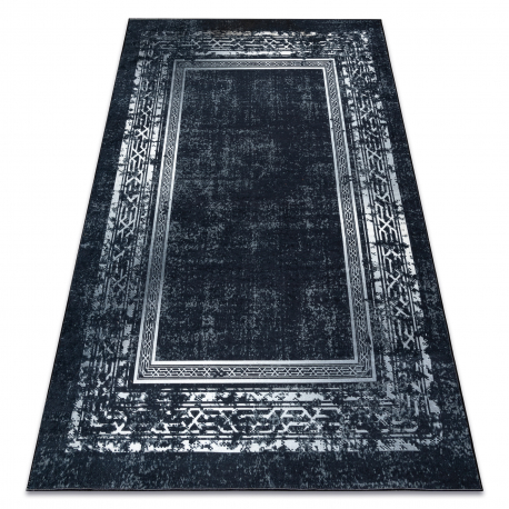 ANDRE 1010 covor lavabil Cadru vintage anti-alunecare - negru si alb