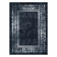 Tapis lavable ANDRE 1010 marbre vintage antidérapant - noir et blanc