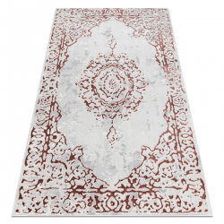 Dywan ALLURE 1961 Ornament, ramka - Strukturalny, stylowy, glamour biały / różowy