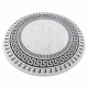 Tappeto ALLURE 1960 cerchio, Chiave greca, telaio - Strutturale, elegante, glamour bianca / grigio