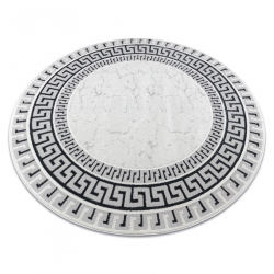 Tapis ALLURE 1960 cercle, Clé grecque, cadre - Structurel, élégant, glamour blanc / gris