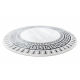 Tappeto ALLURE 1960 cerchio, Chiave greca, telaio - Strutturale, elegante, glamour bianca / grigio