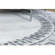 Tappeto ALLURE 1960 cerchio, Chiave greca, telaio - Strutturale, elegante, glamour bianca / grigio