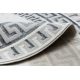 Carpet ALLURE 1960 circle, Greek key, frame - Structural, stylish, glamour white / grey