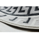 Carpet ALLURE 1960 circle, Greek key, frame - Structural, stylish, glamour white / grey