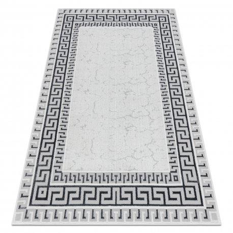 Carpet ALLURE 1960 Greek key, frame - Structural, stylish, glamour white / grey