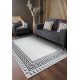 Килим ALLURE 1960 гръцки ключ, кадър - Структурен, стилен, бляскаво бял / сиво