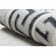Koberec ALLURE 1960 Grécky kľúč, rám - Štrukturálny, štýlový, glamour biely / sivá