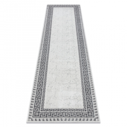 Tapis, tapis de couloir ALLURE 1960 Clé grecque, cadre - Structurel, élégant, glamour blanc / gris
