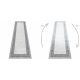 Carpet, runner ALLURE 1960 Greek key, frame - Structural, stylish, glamour white / grey