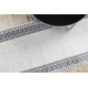 Carpet, runner ALLURE 1960 Greek key, frame - Structural, stylish, glamour white / grey