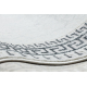 Carpet, runner ALLURE 1960 Greek key, frame - Structural, stylish, glamour white / grey