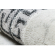 Carpet, runner ALLURE 1960 Greek key, frame - Structural, stylish, glamour white / grey