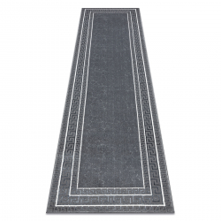 Tapis, tapis de couloir ALLURE 1960 Clé grecque, cadre - Structurel, élégant, glamour gris