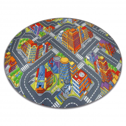 Teppich kreis STRAßEN BIG CITY grau