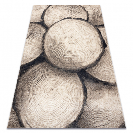 Teppich FUSION 9612 creme / beige - Baum Holz, modern, abstrakt