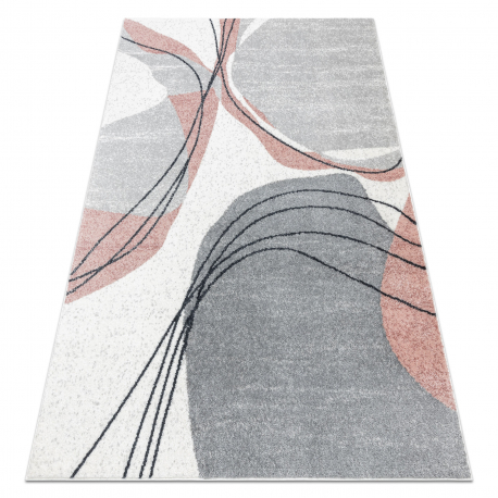 Teppich FUSION 5868 weiß / dunkelrosa - Linien, modern, abstrakt