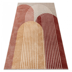 Kilimas FUSION 0810 smėlio spalvos / terakota - Geometrinis, modernus, abstraktus