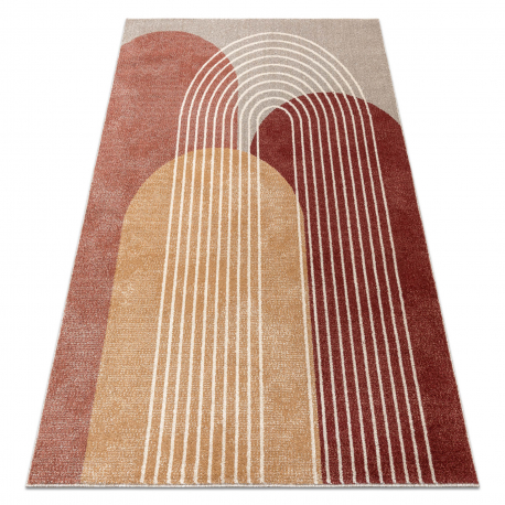 Teppich FUSION 0810 beige / Terrakotta - Geometrisch, modern, abstrakt