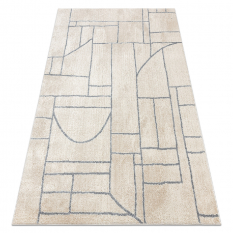 Kilimas FUSION 0806 kreminis / ryškus pilka - Geometrinis, modernus, abstraktus