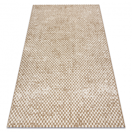FLAT 48955265 Sisalteppich Geometrisch - naturbeige Strohfarbe, Kordel