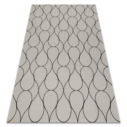 Tapete SIZAL FLAT 49379960 Gotas creme / preto