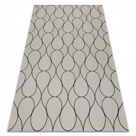 Tapete SIZAL FLAT 49379960 Gotas creme / preto