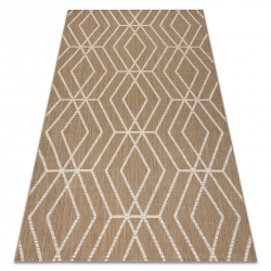 FLAT 48956265 Tapete Sisal Geométrico - cor bege palha natural, barbante