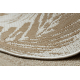 FLAT 48977256 Sisal carpet Palm leaves - natural beige straw color, string