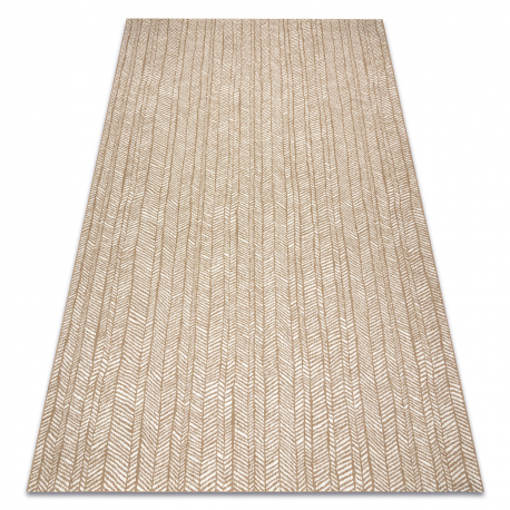 FLAT 48964265 Sisalteppich Fischgrät - naturbeige Strohfarbe, Kordel