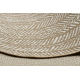 FLAT 48964265 Sisalteppich Fischgrät - naturbeige Strohfarbe, Kordel