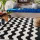 Tapis SIZAL FLAT 49377690 Vagues crème / noir