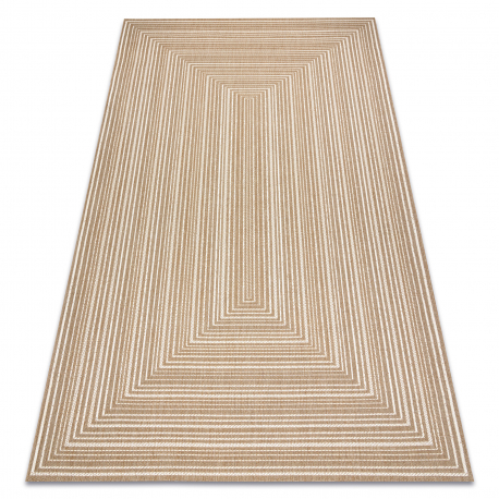 FLAT 48962265 Sisal carpet Geometric - natural beige straw color, string