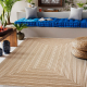 FLAT 48962265 Sisalteppich Geometrisch - naturbeige Strohfarbe, Kordel