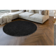 ETON PLUS Teppich Kreis Melange Anthrazit / Silber