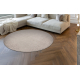 ETON PLUS Teppich Kreis beige, einfarbig, einheitlich, schlicht