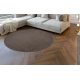 ETON PLUS Teppich Kreis mocca Melange braun / beige