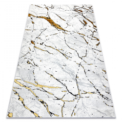 Preproga ALLURE 1963 Marmor - strukturna, elegantna, glamur belo / zlato