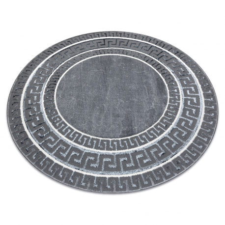 Tappeto ALLURE 1960 cerchio, Chiave greca, telaio - Strutturale, elegante, glamour grigio