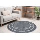 Tappeto ALLURE 1960 cerchio, Chiave greca, telaio - Strutturale, elegante, glamour grigio