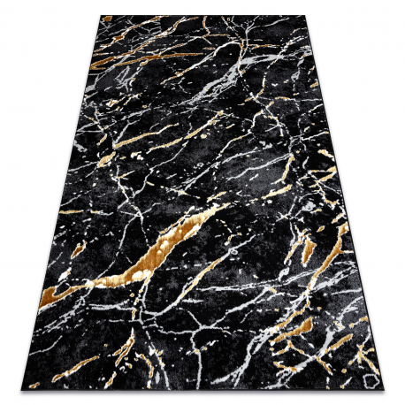 Carpet ALLURE 1963 Marble - Structural, stylish, glamour black / gold
