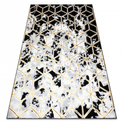Carpet ALLURE 1966 Cube 3D - Structural, stylish, glamour black / gold