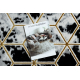 Tapijt ALLURE 1966 Cube 3D-kubus - Structureel, stijlvol, glamour zwart / goud