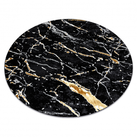 Teppich ALLURE 1963 Kreis Marmor - Strukturell, stilvoll, glamourös schwarz / gold